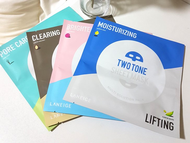 Masker Untuk Kulit Kering - Laneige Two Tone Sheet Mask Moisturizing-Lifting