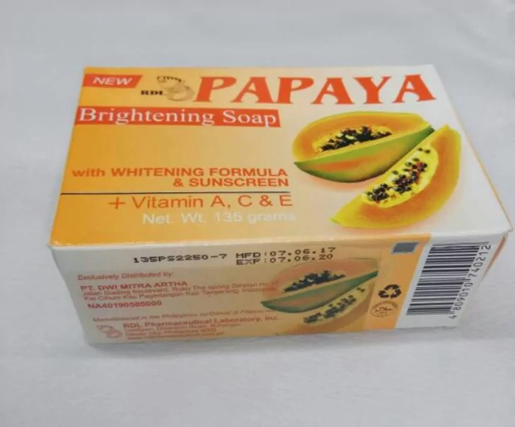 Sabun Mandi untuk Memutihkan Kulit - Papaya Whitening Soap RDL Brightening Soap