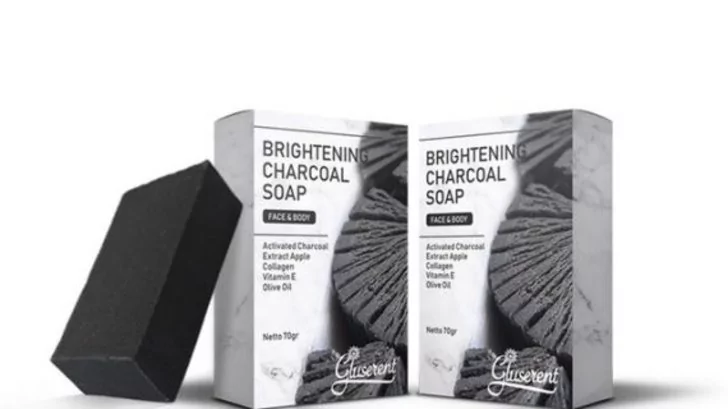 Sabun Mandi untuk Memutihkan Kulit - Gluserent Brightening Charcoal Soap